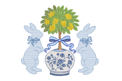 Easter Bunny with bow, Lemon Tree Machine Embroidery Product Image 1