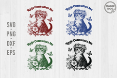 Rage Consumes Me Tabby Cat SVG: Retro Mental Health Meme Product Image 1