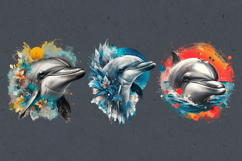 Watercolor Dolphin Sublimation design PNG Product Image 2