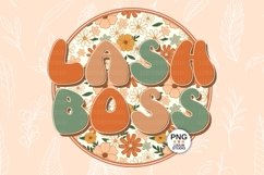 Lash Boss Png Retro Groovy Floral Lash Tech Png Design Product Image 2
