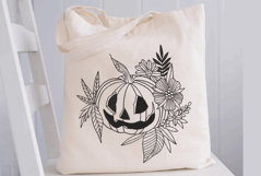 Halloween Floral Pumpkin, Jack-o-lantern, Machine Embroidery Product Image 2