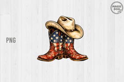 Patriotic Cowboy Boots 4th of July PNG Product Image 1