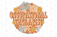 Retro Groovy Floral Occupational Therapist Png Sublimation Product Image 2