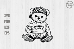 Lucky Shamrock Bear SVG|St. Patrick's Day Teddy Bear Product Image 1
