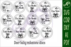 Baby monthly milestone discs SVG woodland deer theme Product Image 5