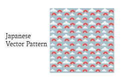 Japanese pattern with fans and clouds Product Image 1