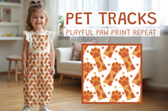 Cute Paw Tracks Seamless Pattern Design Product Image 1