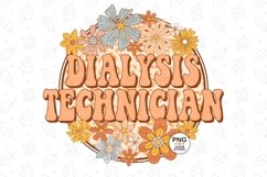 Retro Groovy Floral Dialysis Technician Png Dialysis Tech Product Image 2