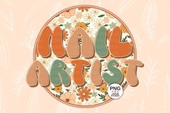 Nail Artist Png Retro Groovy Floral Nail Tech Hustler Png Product Image 2