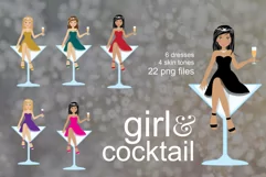 Party Girl & Martini - Cocktail Girl - Illustration Product Image 1