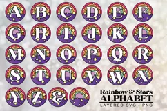 Cute Rainbow and Stars Alphabet Letters PNG SVG - A to Z Product Image 2