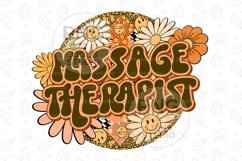 Massage Therapist Png Retro Groovy Floral Sublimation Design Product Image 2