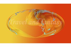 Abstract orange background with a textured fantasy sphere.. Product Image 1