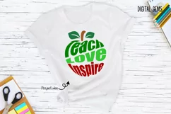 Apple, Teach, Love, Inspire. SVG / PNG / DXF / PNG Product Image 4