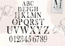 Floral alphabet clipart. Uppercase letters, numbers- 37 png Product Image 2