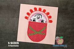 Funny new born baby girl Embroidery Design Product Image 1