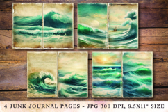 Junk Journal Pages - ocean wave Product Image 1
