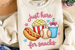Just Here for Snack Baseball Hotdog Popcorn Funny png Product Image 2