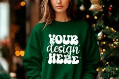 Gildan 18000 Women Sweatshirt Mockup Christmas Sweatshirt Product Image 1