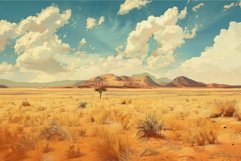 Serene desert landscape with cloudy sky Product Image 1