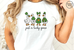 ust A Lucky Goose St. Patrick's Day Goose SVG|Shamrock Goose Product Image 4