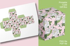 Printable Light Pink Roses Cube Gift Boxes Set of 4 Product Image 6