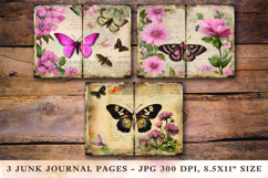 Junk Journal Pages - wildflowers butterfly Product Image 1