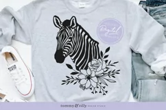 Flower Zebra SVG Cut File for Cricut and Silhouette Product Image 4