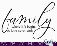 Family Where Life Begins Farmhouse Home Sign Svg Product Image 2