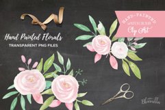Watercolor Union Clipart Bouquets Flowers White Pink Summer Florals  Product Image 4