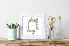 Watercolor floral frame clipart, wedding frame png file Product Image 2