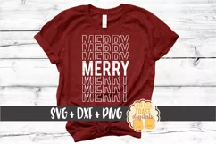Merry - Christmas Mirror Word SVG PNG DXF Cut File Product Image 1