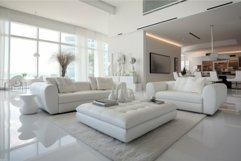 Modern luxury living room interior with white couches Product Image 1