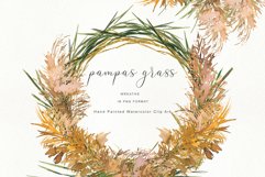Watercolor Pampas Grass Wreath Collection Product Image 2
