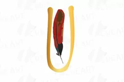 Tribal golden alphabet with feathers clip art, png files Product Image 29