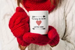 Crazy in love with you valentine svg phrase for t-shirt Product Image 2