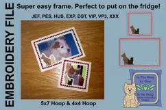 Dog and Cat Silhouette Picture Frames - 4 x 4 and 5 x 7 Hoop Product Image 1