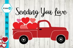 Sending You Love, Valentine's Truck Svg Product Image 2
