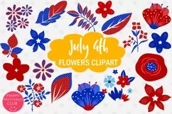 4th July Flowers Clipart I Patriotic Floral Clipart Product Image 1