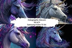 Samsung Frame TV Art, Holographic Unicorn Set of 4 Product Image 1