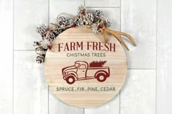 Christmas svg | Truck Farm Fresh Christmas Tree sign design Product Image 1