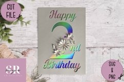 3D 2nd Birthday card | Paper cutting | birthday card SVG Product Image 1
