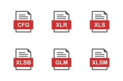 Set Of File Formats Icons Product Image 1
