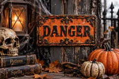 Vintage Halloween Vintage PNG Clipart Signs 7 Product Image 4