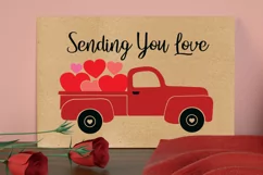 Sending You Love, Valentine's Truck Svg Product Image 6