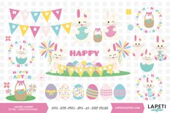 Happy Easter bunny clipart set Product Image 1