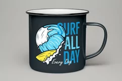Surfing SVG T Shirt Design, Surf All Day Summer PNG DXF Product Image 4