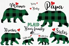 Bear family clipart. Plaid mama bear and family match shirt Product Image 1
