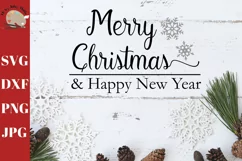 Merry Christmas & Happy New Year Wall Sign SVG DXF PNG Product Image 1