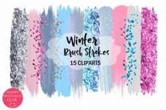 Winter Brush Strokes Clipart I Christmas Brush Strokes Product Image 1